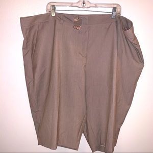 Larry Levine 24 W Polyester Viscose Spandex Tan Shorts